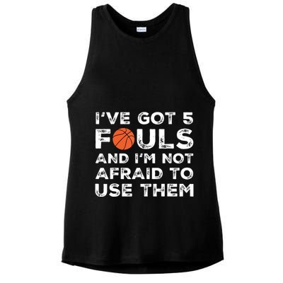 Funny Basketball Player Hoops 5 Fouls Ladies PosiCharge Tri-Blend Wicking Tank