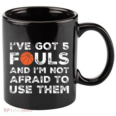 Funny Basketball Player Hoops 5 Fouls 11oz C Handle Ceramic Mug