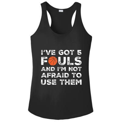 Funny Basketball Player Hoops 5 Fouls Ladies PosiCharge Competitor Racerback Tank