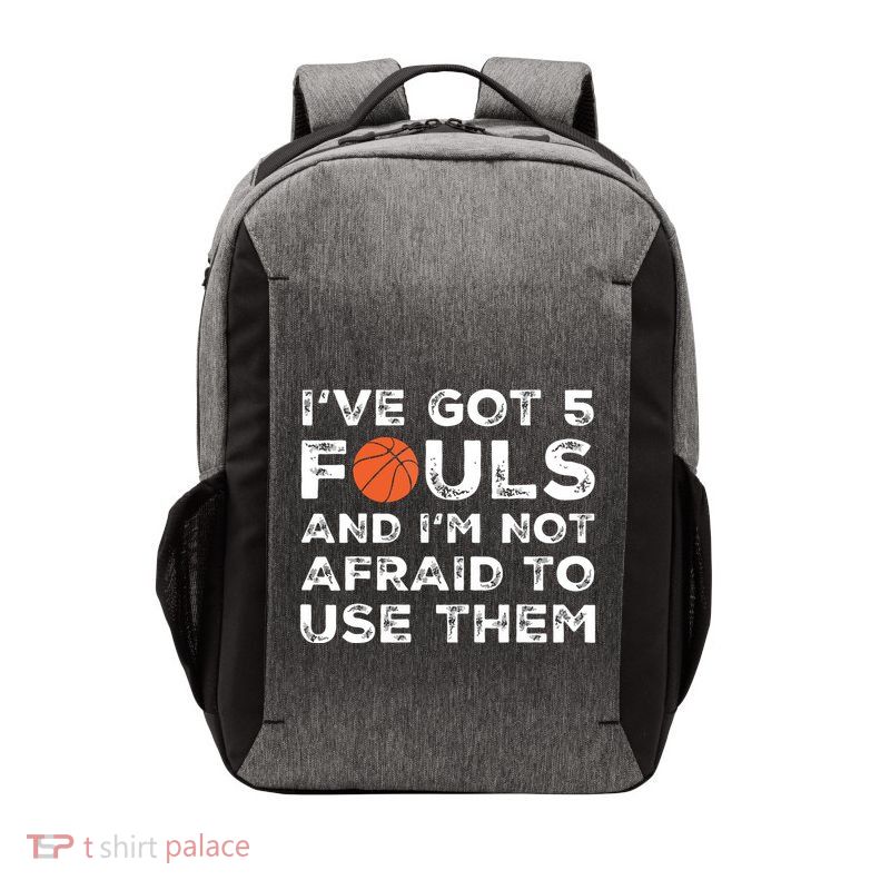 Funny Basketball Player Hoops 5 Fouls Vector Backpack