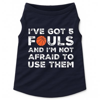 Funny Basketball Player Hoops 5 Fouls Doggie Tank