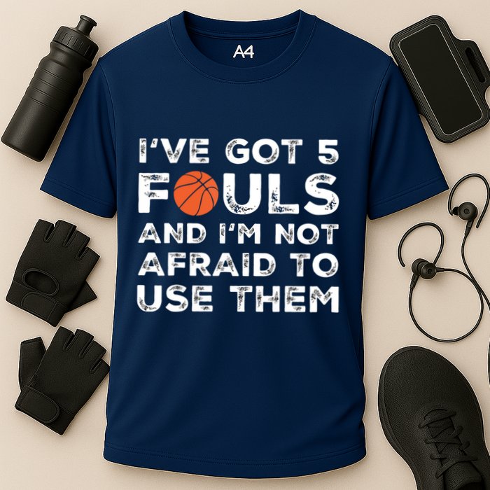 Funny Basketball Player Hoops 5 Fouls Cooling Performance Crew T-Shirt