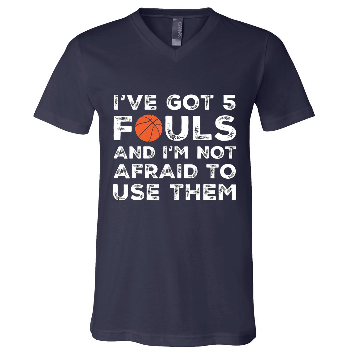Funny Basketball Player Hoops 5 Fouls V-Neck T-Shirt