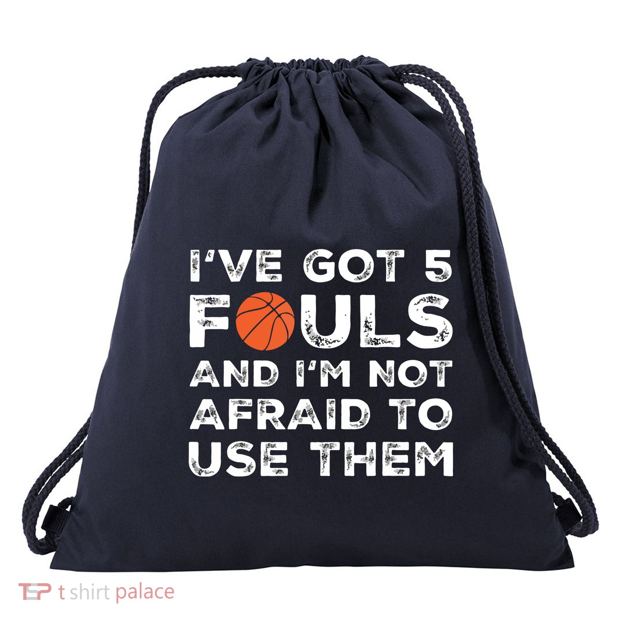 Funny Basketball Player Hoops 5 Fouls Drawstring Bag