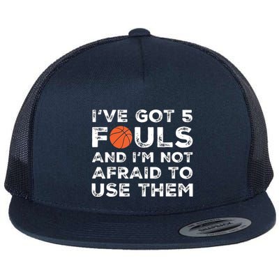 Funny Basketball Player Hoops 5 Fouls Flatbill Hat