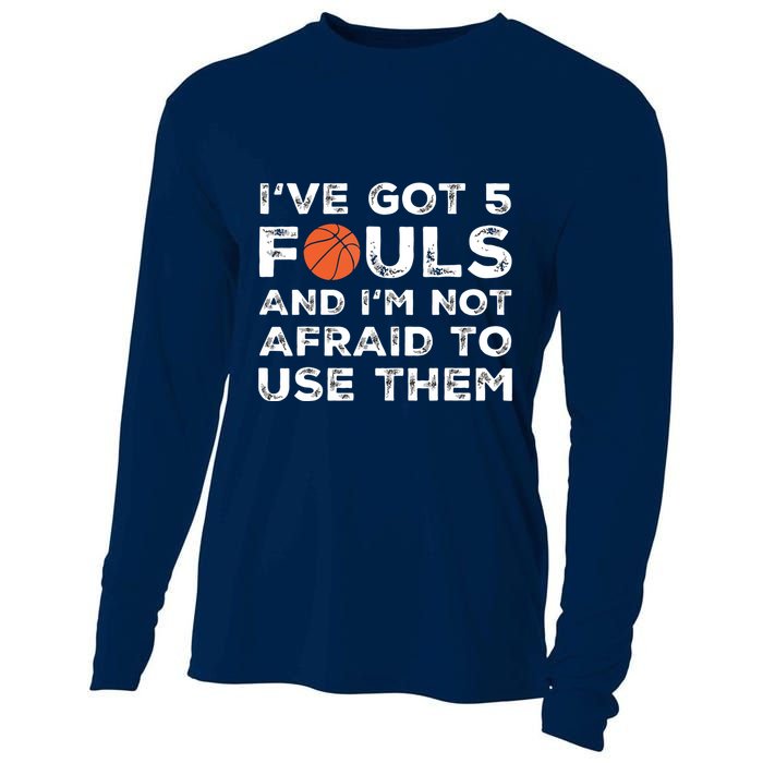Funny Basketball Player Hoops 5 Fouls Cooling Performance Long Sleeve Crew