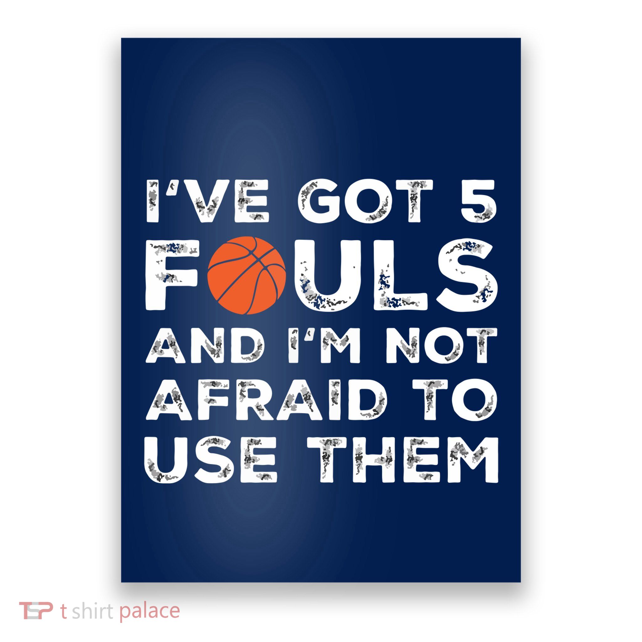 Funny Basketball Player Hoops 5 Fouls Poster