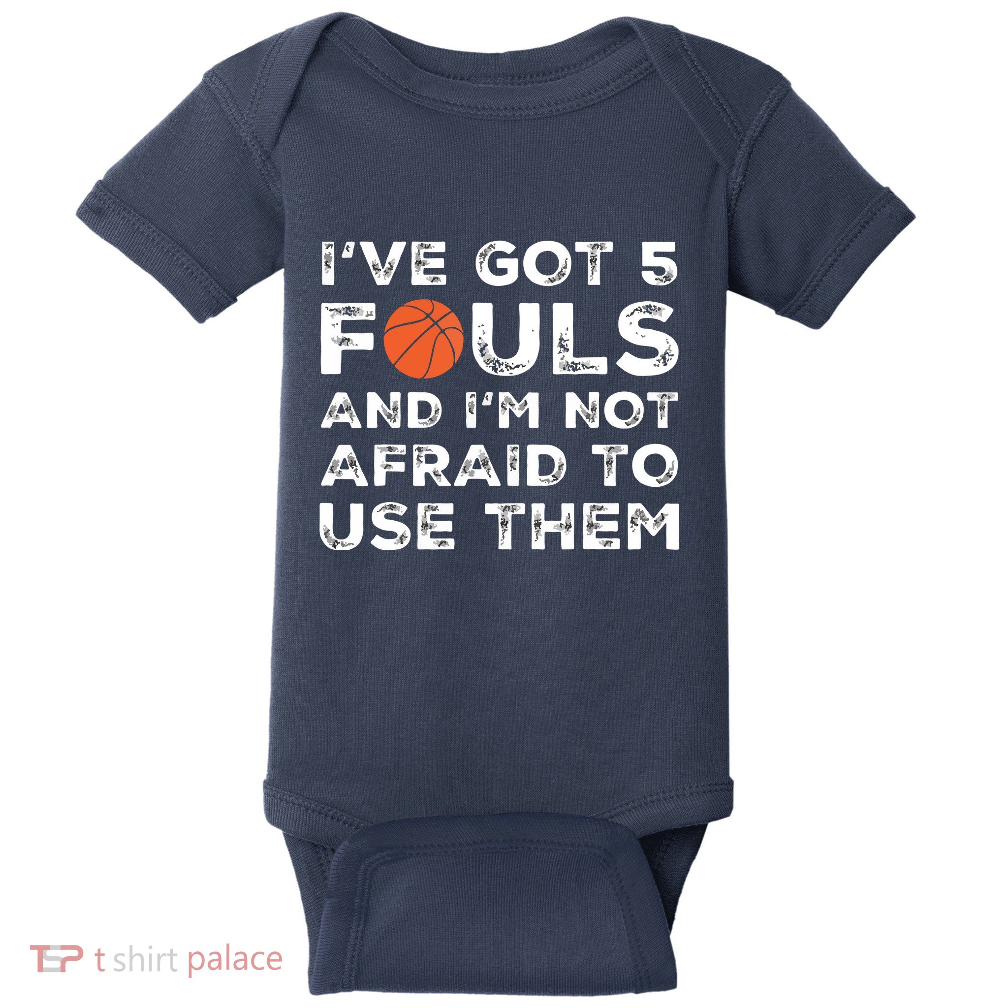 Funny Basketball Player Hoops 5 Fouls Baby Bodysuit