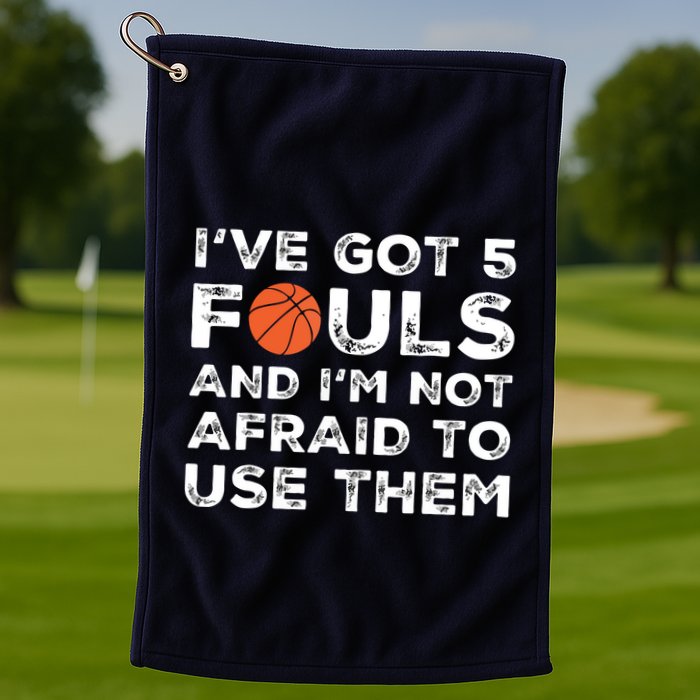 Funny Basketball Player Hoops 5 Fouls Golf Towel