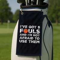 Funny Basketball Player Hoops 5 Fouls Golf Towel