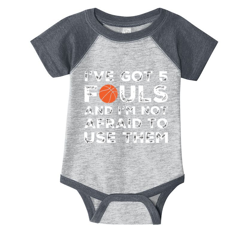 Funny Basketball Player Hoops 5 Fouls Infant Baby Jersey Bodysuit