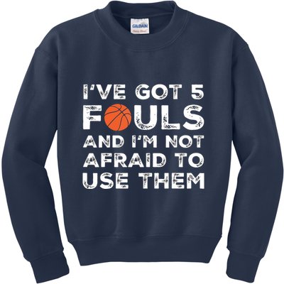 Funny Basketball Player Hoops 5 Fouls Kids Sweatshirt
