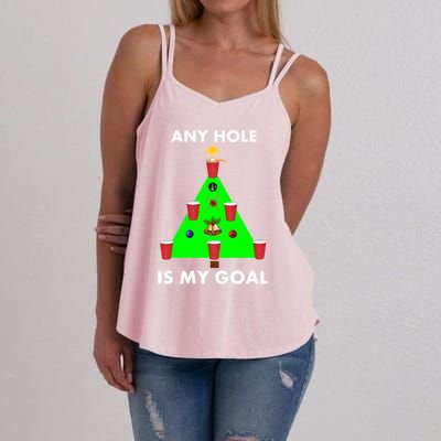 Funny Beer Pong Ugly Christmas Tree Ing Sweater Jumper Meaningful Gift Women's Strappy Tank