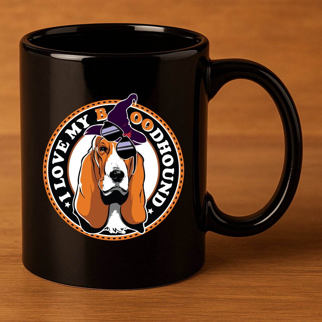 Funny Boo Puns Bloodhound Dog Lover 11oz C Handle Ceramic Mug