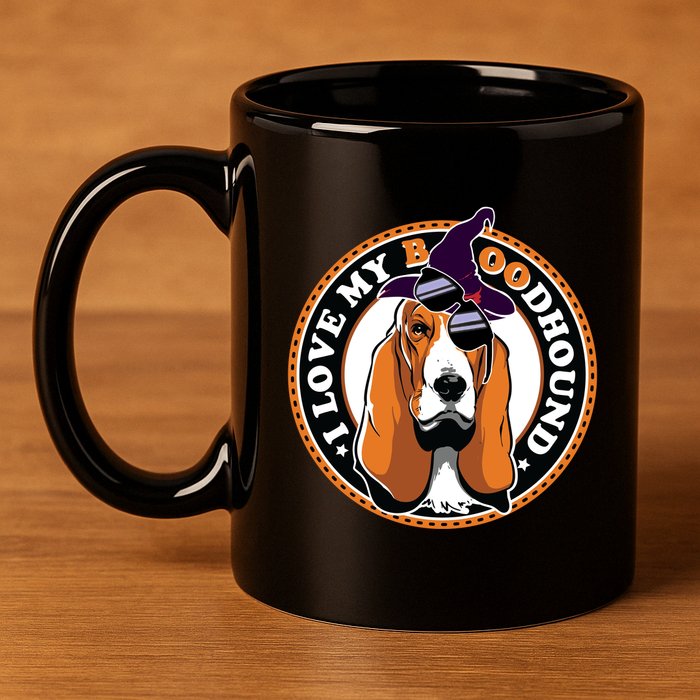 Funny Boo Puns Bloodhound Dog Lover 11oz C Handle Ceramic Mug