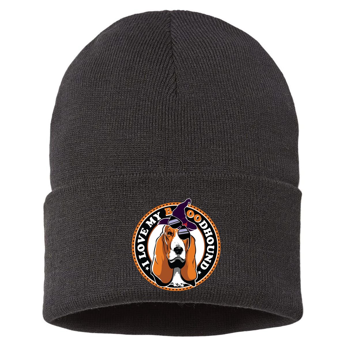 Funny Boo Puns Bloodhound Dog Lover Sustainable Knit Beanie