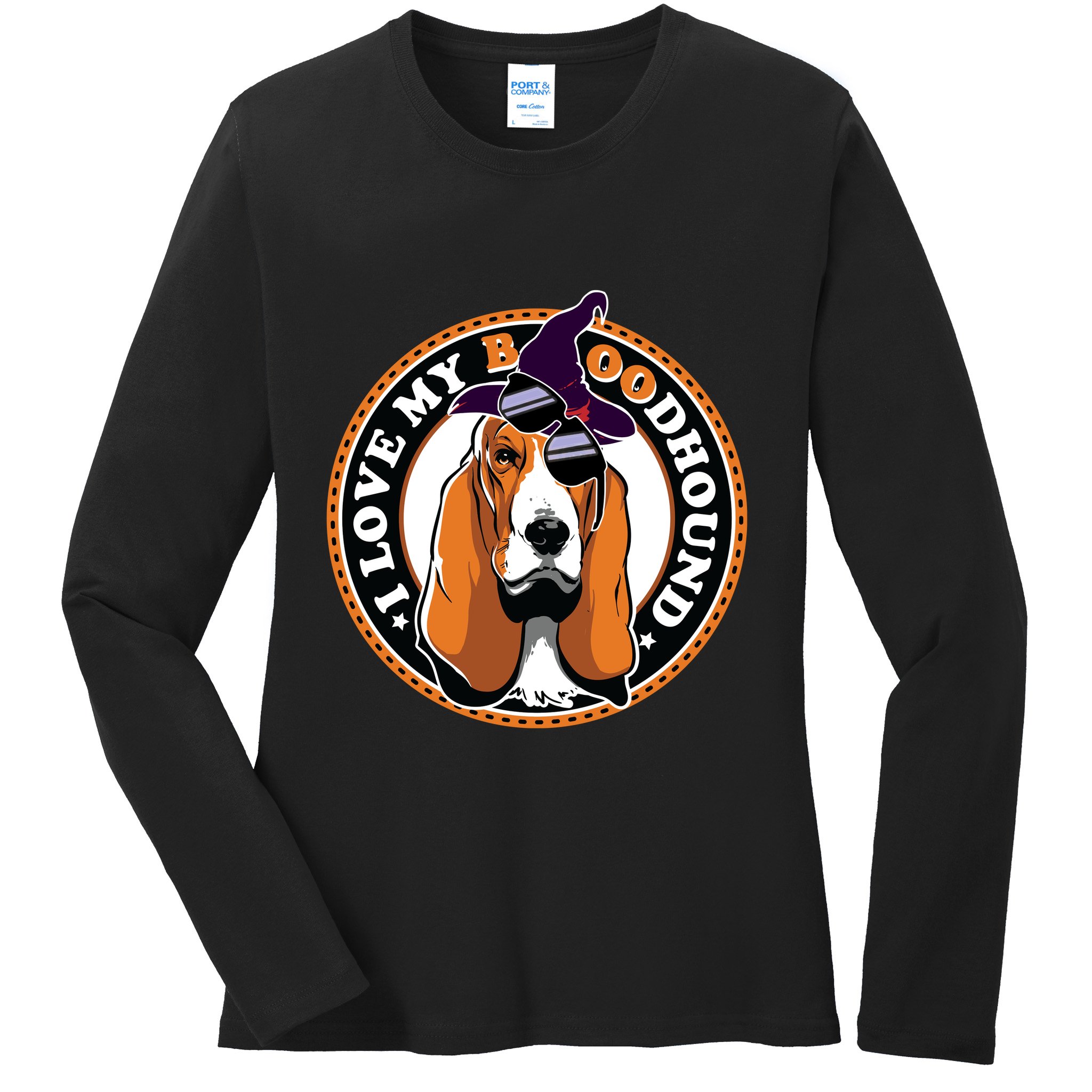 Funny Boo Puns Bloodhound Dog Lover Ladies Long Sleeve Shirt