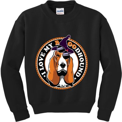 Funny Boo Puns Bloodhound Dog Lover Kids Sweatshirt