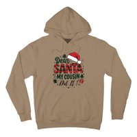 Funny Buffalo Plaid Christmas Dear Santa My Cousin Did It Hoodie