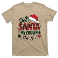 Funny Buffalo Plaid Christmas Dear Santa My Cousin Did It T-Shirt