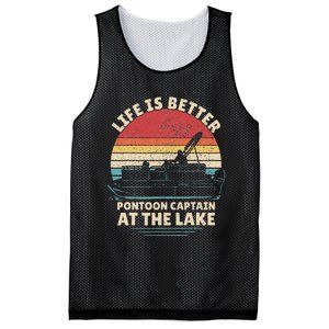 Funny Boater Pontoon Boat Captain Life Is Better At The Lake Mesh Reversible Basketball Jersey Tank