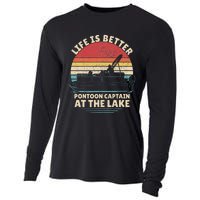 Funny Boater Pontoon Boat Captain Life Is Better At The Lake Cooling Performance Long Sleeve Crew