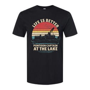 Funny Boater Pontoon Boat Captain Life Is Better At The Lake Softstyle CVC T-Shirt