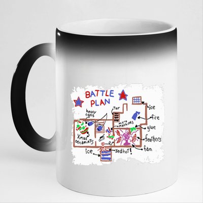 Funny Battle Plan Christmas Home Hand Dawn Alone Xmas 11oz Black Color Changing Mug