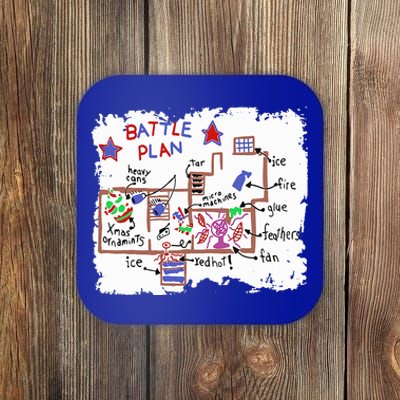 Funny Battle Plan Christmas Home Hand Dawn Alone Xmas Coaster