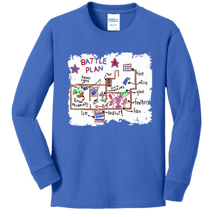 Funny Battle Plan Christmas Home Hand Dawn Alone Xmas Kids Long Sleeve Shirt