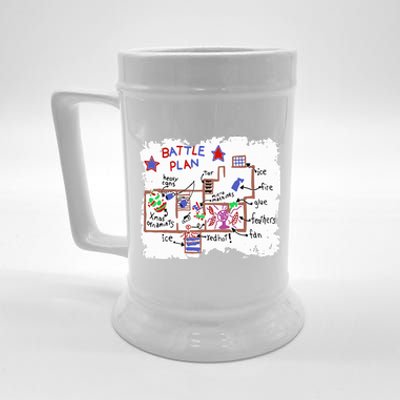 Funny Battle Plan Christmas Home Hand Dawn Alone Xmas Beer Stein