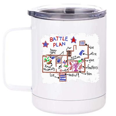 Funny Battle Plan Christmas Home Hand Dawn Alone Xmas 12 oz Stainless Steel Tumbler Cup