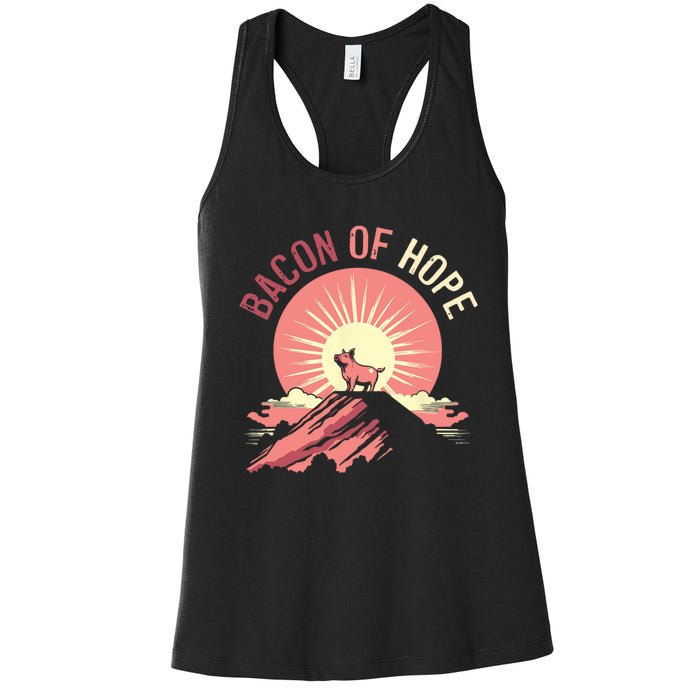 Funny BBQ Pork Pun Bacon Of Hope Pork Grillparty Barbecue Women's Racerback Tank