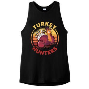 Funny Bowling Player Bowler Team Thanksgiving Turkey Hunters Ladies PosiCharge Tri-Blend Wicking Tank