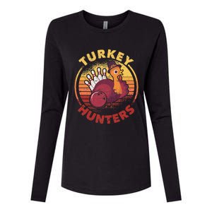 Funny Bowling Player Bowler Team Thanksgiving Turkey Hunters Womens Cotton Relaxed Long Sleeve T-Shirt