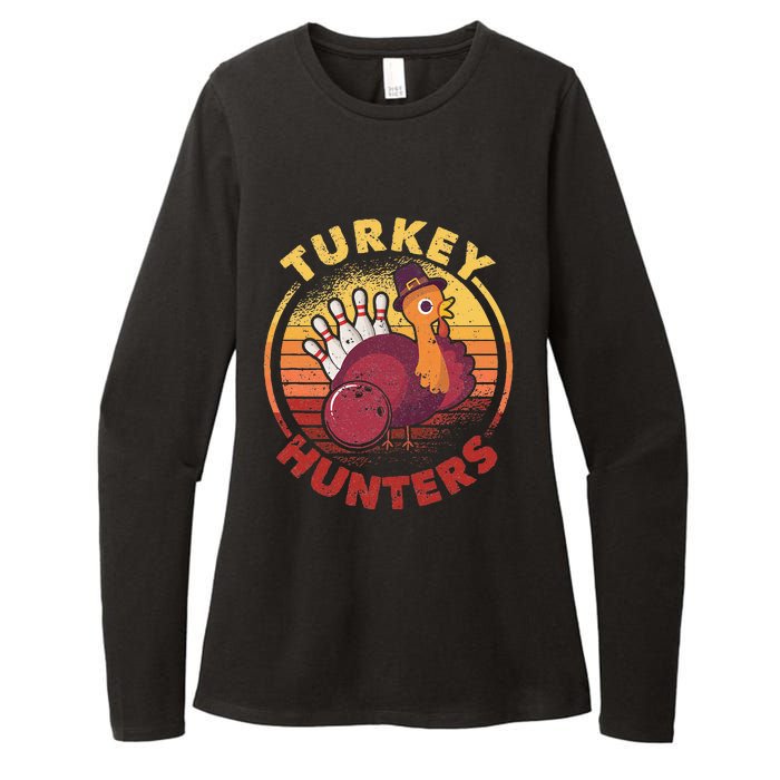 Funny Bowling Player Bowler Team Thanksgiving Turkey Hunters Womens CVC Long Sleeve Shirt