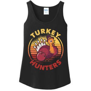 Funny Bowling Player Bowler Team Thanksgiving Turkey Hunters Ladies Essential Tank