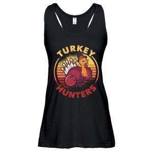 Funny Bowling Player Bowler Team Thanksgiving Turkey Hunters Ladies Essential Flowy Tank