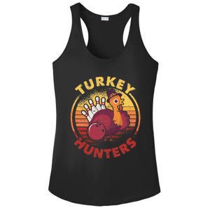 Funny Bowling Player Bowler Team Thanksgiving Turkey Hunters Ladies PosiCharge Competitor Racerback Tank