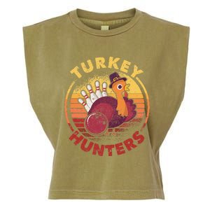 Funny Bowling Player Bowler Team Thanksgiving Turkey Hunters Garment-Dyed Women's Muscle Tee