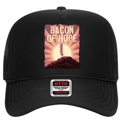 Funny BBQ Pork Pun Bacon Of Hope Pork Grillparty Barbecue High Crown Mesh Back Trucker Hat