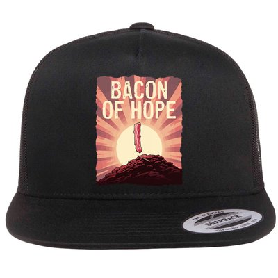 Funny BBQ Pork Pun Bacon Of Hope Pork Grillparty Barbecue Flat Bill Trucker Hat