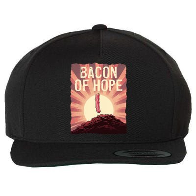 Funny BBQ Pork Pun Bacon Of Hope Pork Grillparty Barbecue Wool Snapback Cap