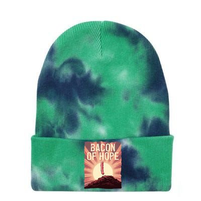 Funny BBQ Pork Pun Bacon Of Hope Pork Grillparty Barbecue Tie Dye 12in Knit Beanie