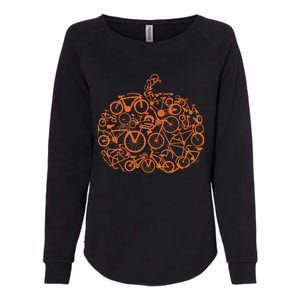 Funny Bicycle Pumpkin Costumes Fall Cycling Lovers Womens California Wash Sweatshirt