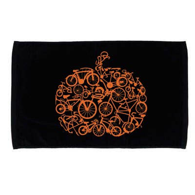 Funny Bicycle Pumpkin Costumes Fall Cycling Lovers Microfiber Hand Towel