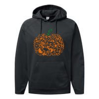 Funny Bicycle Pumpkin Costumes Fall Cycling Lovers Performance Fleece Hoodie