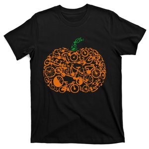 Funny Bicycle Pumpkin Costumes Fall Cycling Lovers T-Shirt