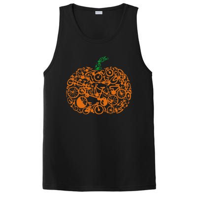 Funny Bicycle Pumpkin Costumes Fall Cycling Lovers PosiCharge Competitor Tank