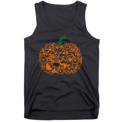 Funny Bicycle Pumpkin Costumes Fall Cycling Lovers Tank Top